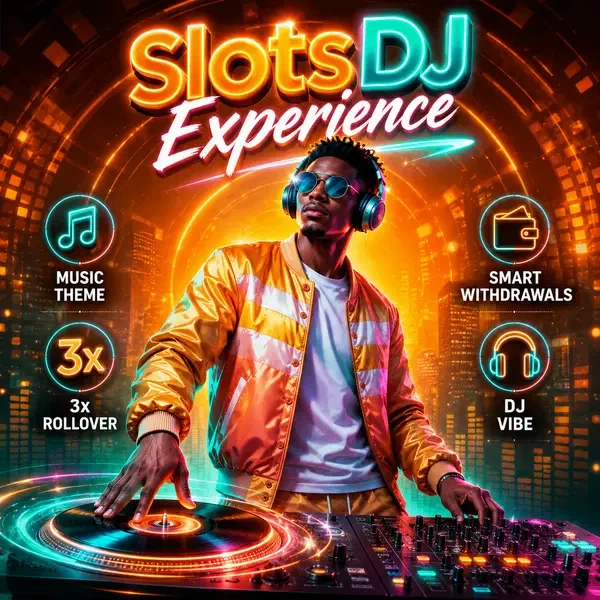 Charismatic DJ spinning at Main Information with glowing turntable and urban nightlife vibes